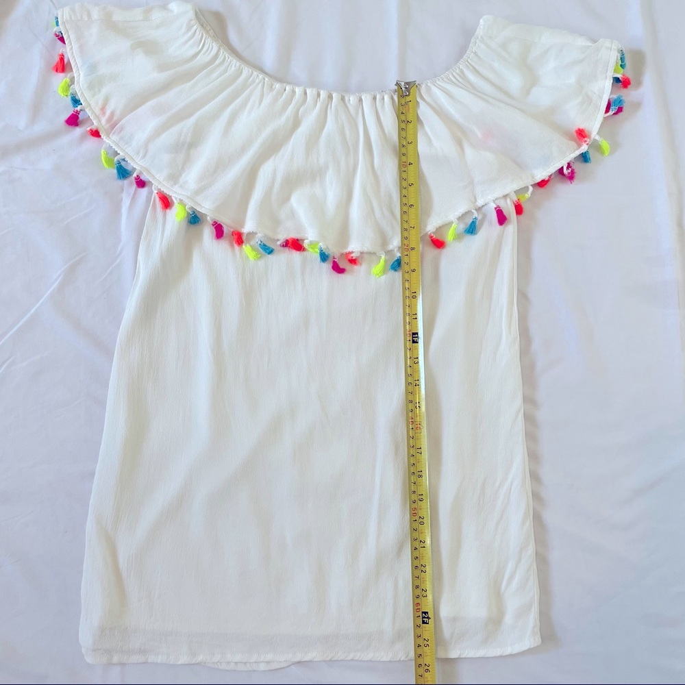 Forever 21 Mini Dress Neon Tassel Trim Size Small - Picture 6 of 10